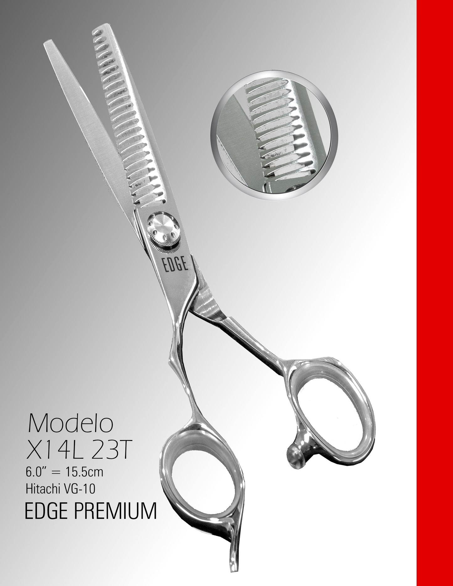 Tijera de Textura Izquierda X14L-23T Edge Premium de 6.0"