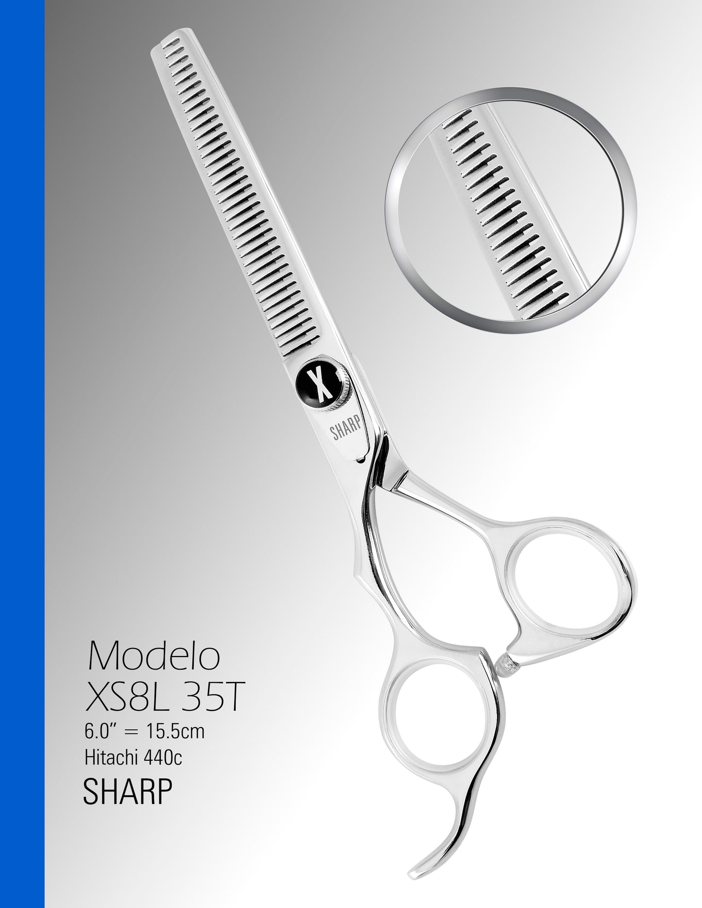 Tijera de Textura Izquierda XS8L-35T Sharp de 6.0"